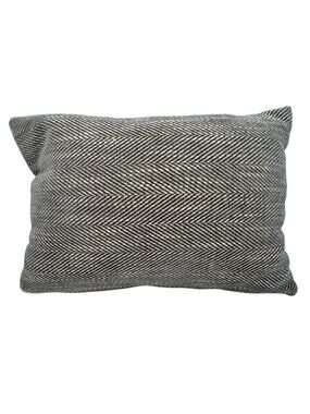 Dualap Herringbone Tweed Burlap Reversible Lumbar Pillow Gray Textured 11"x16"